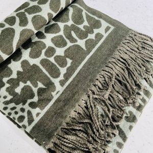 Green animal print scarf