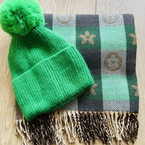 Hat & scarf set green