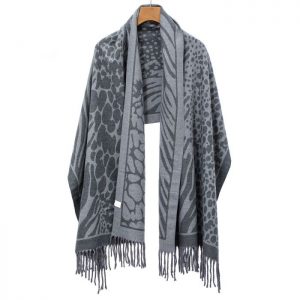 Grey animal print scarf